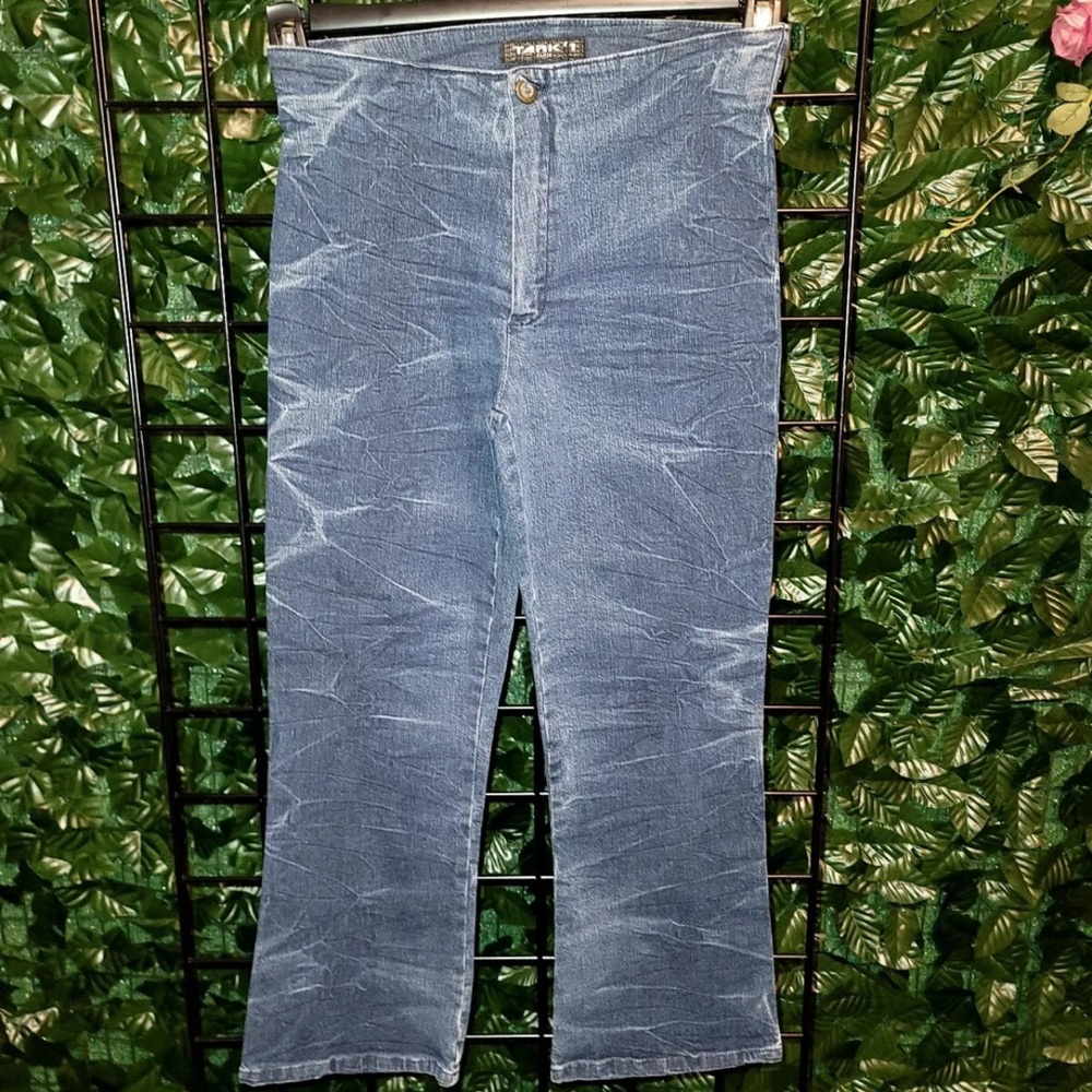 Tark’ 1 Paris Cotton Stretch Fit  Jeans Denim Size 3 Crop Blue Design Mid-Rise